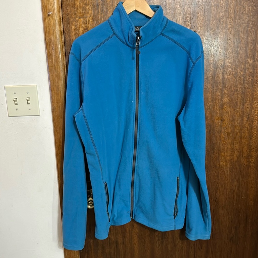 Eddie Bauer Large Tall Blue Full Zip Fleece Jacket